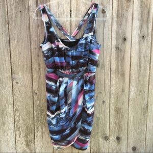 Guess Abstract Watercolor Print Sleeveless Midi Dress Size 6